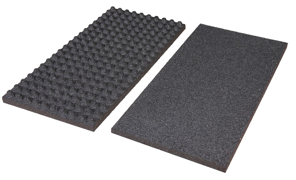 Mosolut Rubber Stabil Platte Eggnot, 100 x 50 x 5,5 cm, raster 23 mm - Schwarz